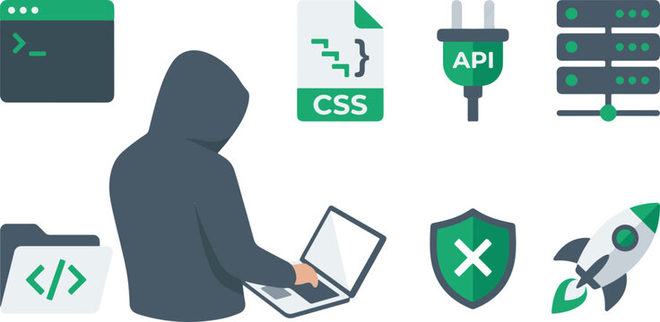 Hacker with laptop computer 1.