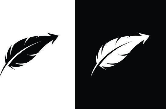Black and white feather arrow icons
