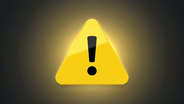 Warning Sign Animation - Yellow Triangle with Exclamation Point.