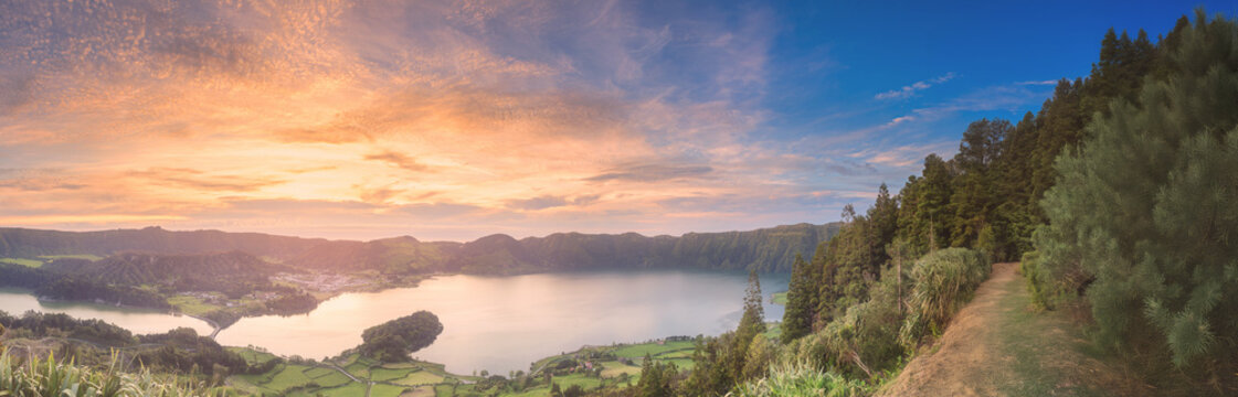 Mountain landscape Ponta Delgada island, Azores