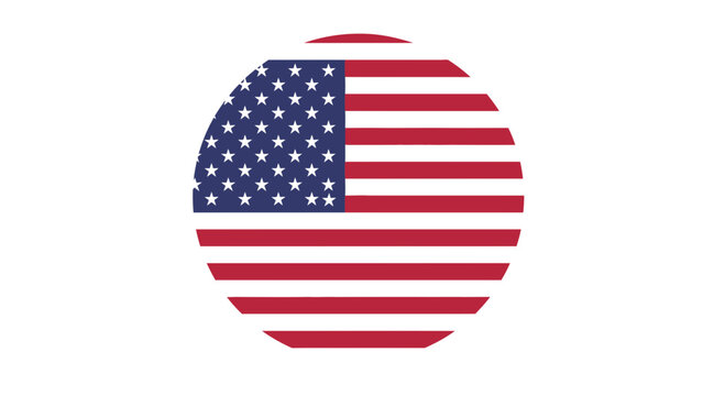 American flag in a circle, United States of America symbol