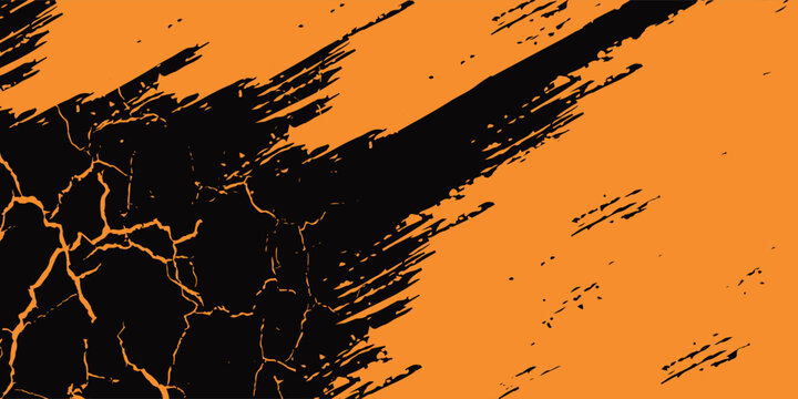 orange black brush pattern wrap car sticker. modern