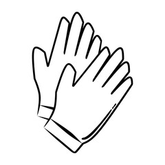 Obraz premium Simple black outline of an open hand