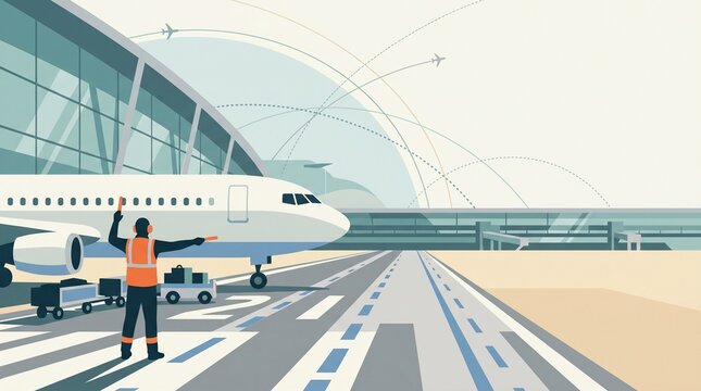 Guiding a Passenger Aircraft on the Airport Apron for Safe Departure