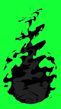 black fire in green screen