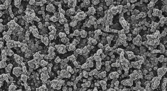 Scanning Electron Micrograph (SEM) of Spherical Nanoparticles for Materials Science Research