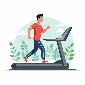 Man Running on Treadmill
