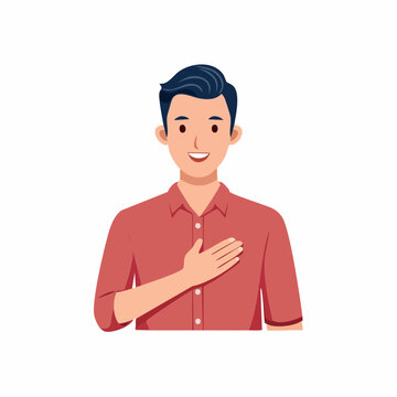 Man with hand on chest showing sincerity and gratitude