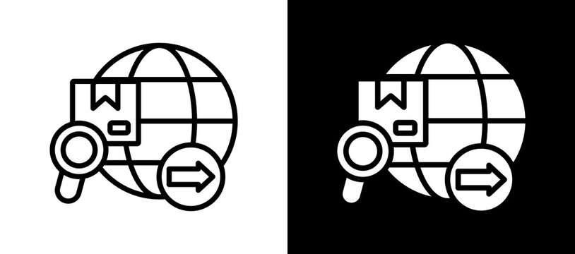 Export Control Icon Set In Black And White Filled Style Collection
