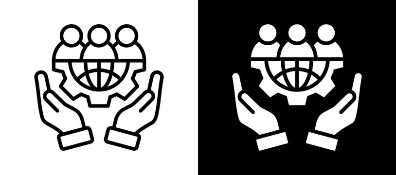 Corporate Governance Icon Set In Black And White Filled Style Collection