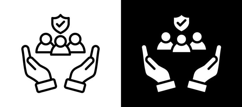 Consumer Protection Icon Set In Black And White Filled Style Collection