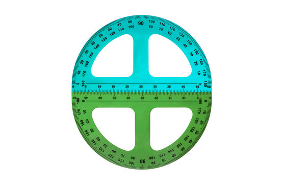 Full Circle 360 Degree Plastic Protractor Measuring Tool Isolated on Transparent Background