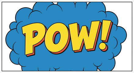 POW! Comic Book Speech Bubble Explosion Effect, Action Sound Effect © Cendol