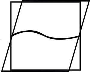 Fototapeta premium Black and white geometric abstract with wavy line