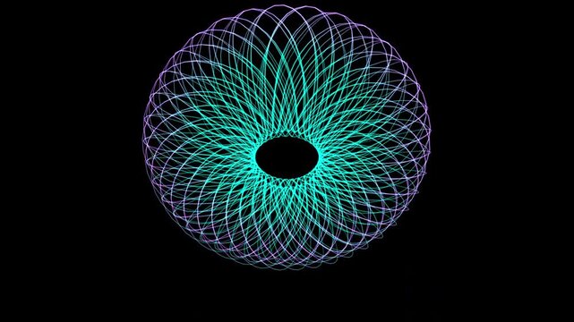 Premium 4K seamless loop of a 3D Torus Knot for the Vishuddha Throat Chakra. Intricate glowing pathways morph in a cinematic deep void. Ideal for VJ sets, trance visuals, meditation apps, and yoga.