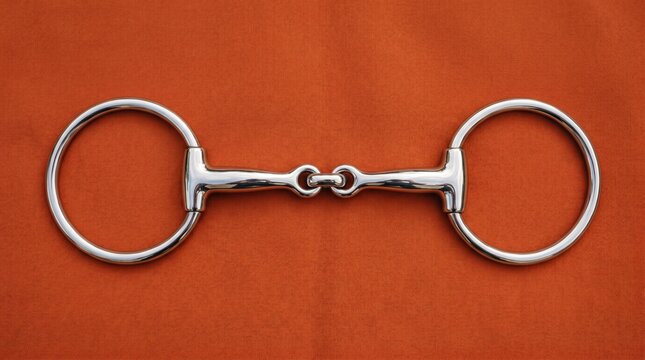 Stainless steel equestrian snaffle bit terracotta