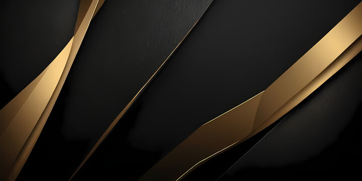 Abstract design displays intersecting golden beams crossing through dark angular structures to emphasize architectural precision and a modern sense of sophisticated corporate style.