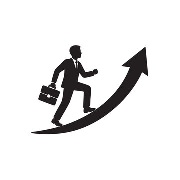 Businessman climbing up arrow Vector