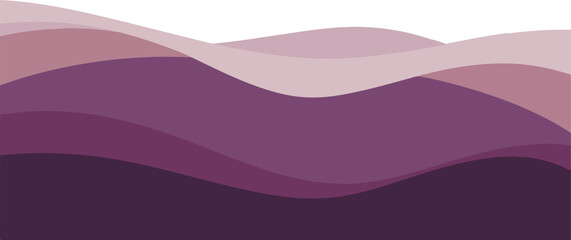 Abstract flowing wavy layers of purple hues creating a gentle landscape background design with a sense of depth and tranquility for visual elements © Muhammad