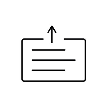 A vector icon representing submitting a task for review in workflow systems, created in line style with editable stroke