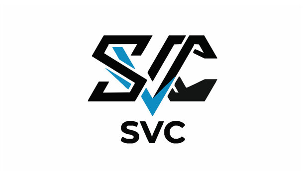 SVC geometric logo modern tech style overlapping letters abstract vector design