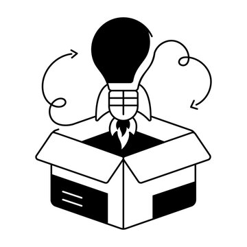 Glyph style icon depicting ideation concept
