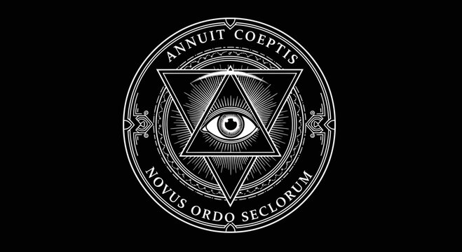 All-Seeing Eye Symbol Triangle and Circle, Conspiracy, Occult, Mysticism, Freemason