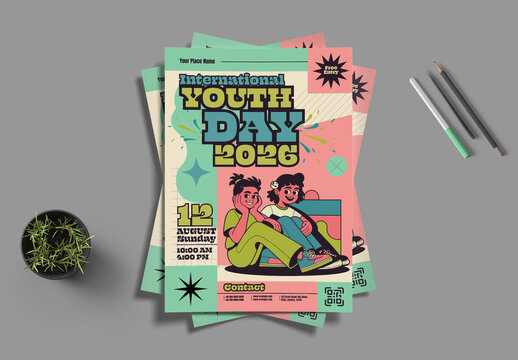 Youth Day Celebration Flyer Design Template