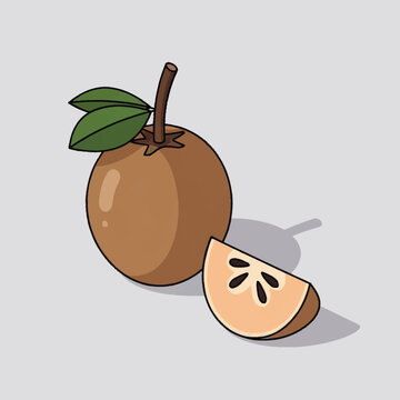 A cartoon illustration of a guava fruit.