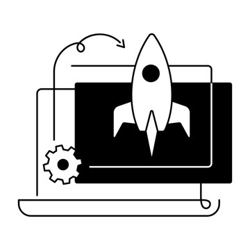 An icon of startup business designed in glyph style
