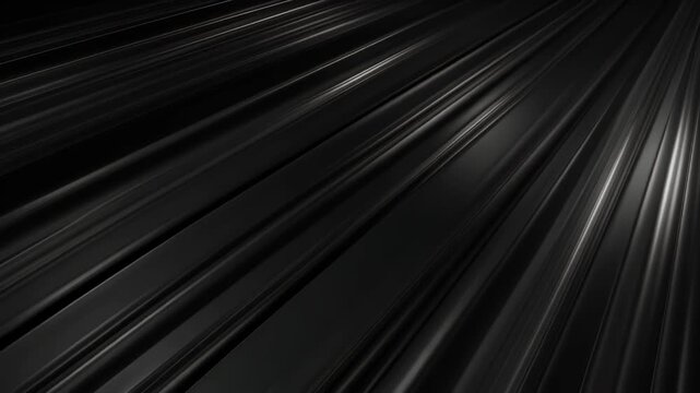 A dynamic abstract background featuring dark, glossy parallel lines with reflective highlights, creating a sense of speed and modern technology.