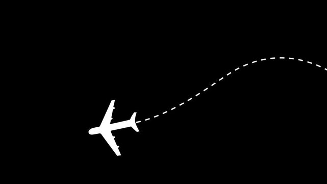 travel flying route destination, Travel on airplane map simple Motion graphic 4k animation background. k1_1419