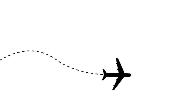 travel flying route destination, Travel on airplane map simple Motion graphic 4k animation background. k1_1415