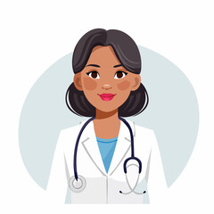 Fototapeta premium Smiling Female Doctor Wearing Stethoscope.