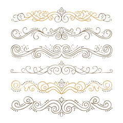 Fototapeta premium Elegant ornamental design elements collection isolated on white background