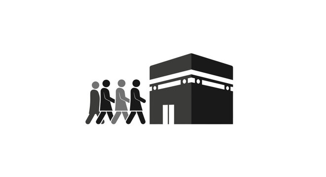 Muslim Pilgrims Performing Tawaf Around the Holy Kaaba during Hajj and Umrah