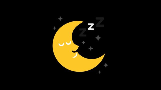 sleeping moon good night animation HD 4K