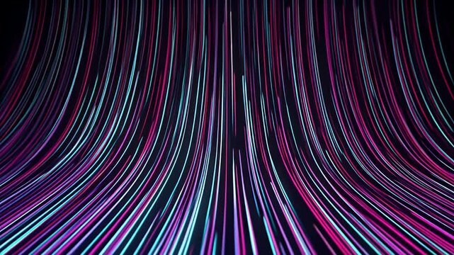 Abstract digital background with flowing vertical lines in vibrant pink, purple, and blue hues, creating a dynamic and futuristic visual effect.