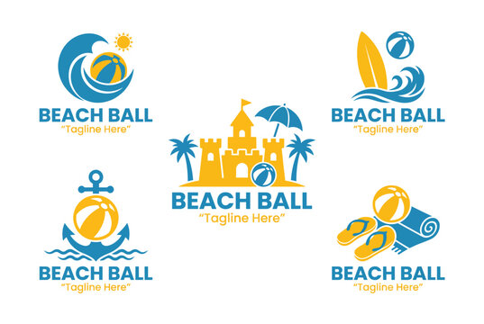 This collection captures playful beach ball logos that evoke the joy of summer and outdoor activities, suitable for brands focused on leisure and entertainment products.