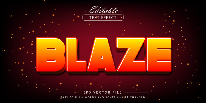 Blaze Editable Text Effect With Glowing Sparks Fiery.