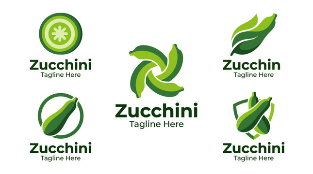 This unique logo showcases zucchinis with a modern touch, perfect for industries related to culinary arts or health, capturing freshness in an artistic representation.