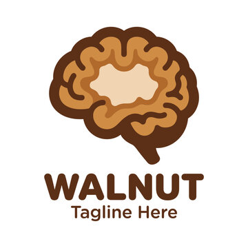 This walnut logo design creatively represents a walnut's shape, symbolizing health and wellness, making it ideal for natural food brands or nutrition-focused companies.