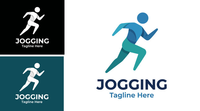 This image features multiple jogging logos highlighting fitness and movement, symbolizing a healthy lifestyle. These designs are perfect for fitness brands and running events.