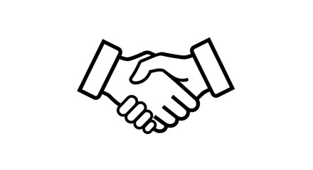 Obraz premium Line drawing of a handshake representing agreement and partnership