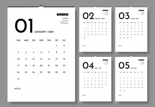 Calendar Template 2027