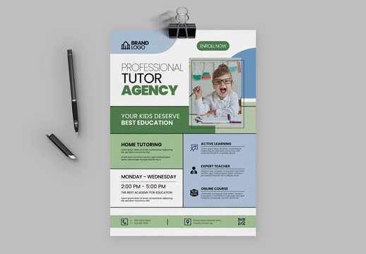 Education Flyer Template for Tutor Agency