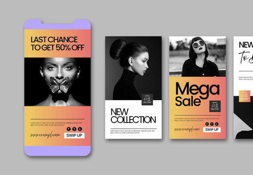 Fashion Sale Social Media Story Template Set