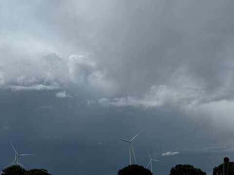 wind turbines in the storm