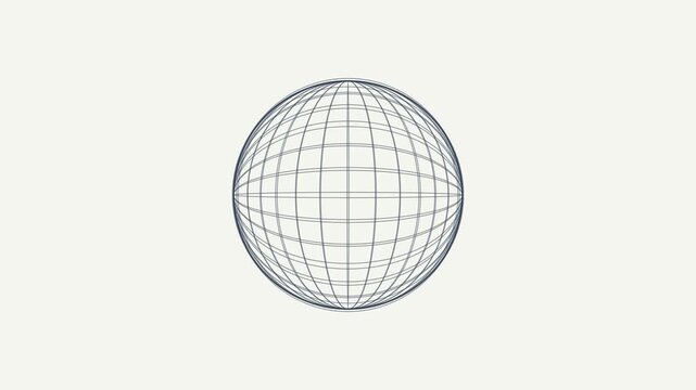 Wireframe Sphere Rotating for Data Visualization Backgrounds and Motion