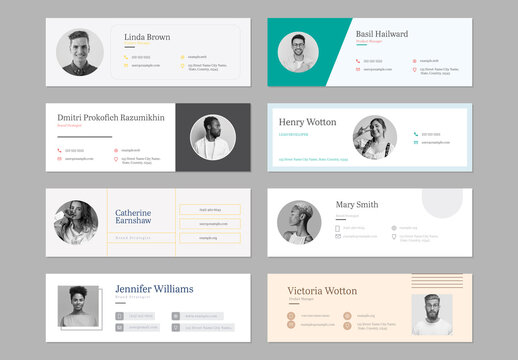 Professional Email Signature Template Corporate Contact Footer Identity Branding Design